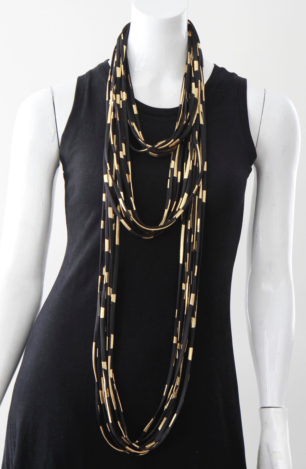 Black and Gold Infinity Scarf &#39;24 Karat&#39;