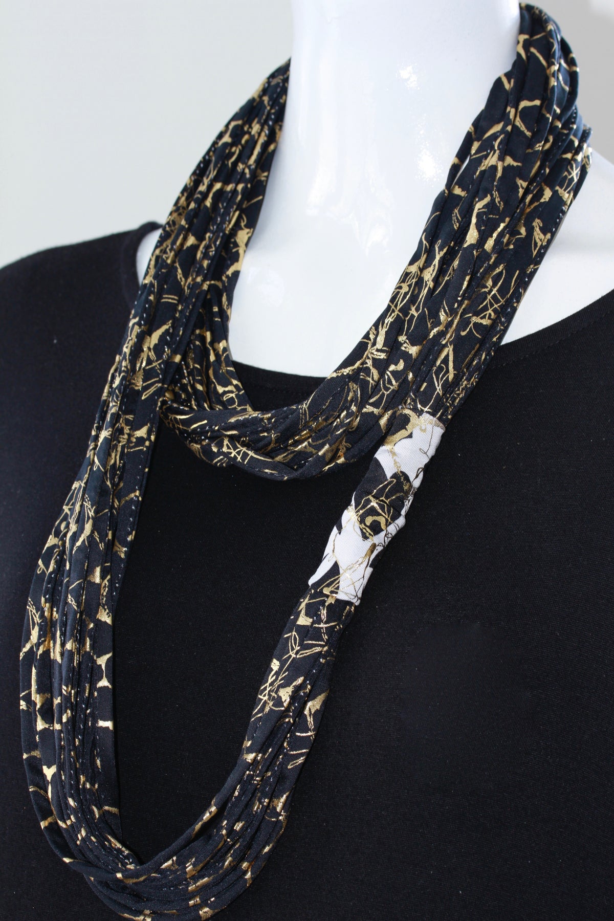 Infinity Scarf in Black and Gold &#39;Accent&#39;
