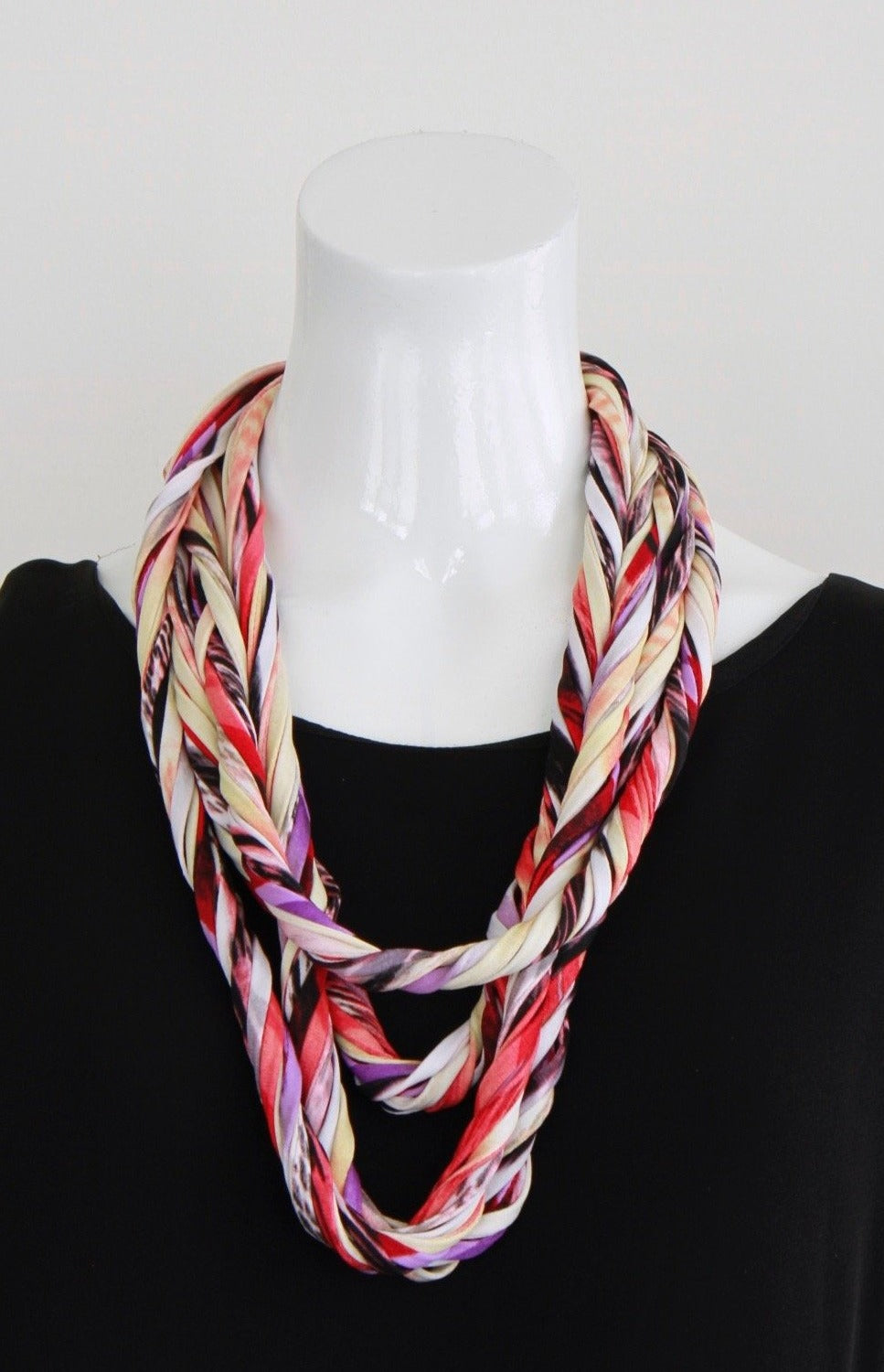 Infinity Scarf or Necklace in Multi-color Print &#39;Wavelength&#39;