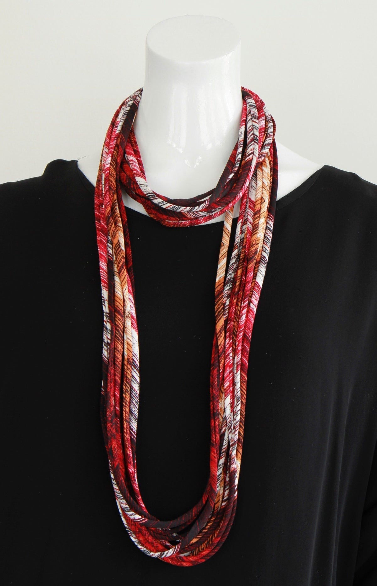 Infinity Scarf in Burgundy Multi-Color Print &#39;Red Burgundy&#39;