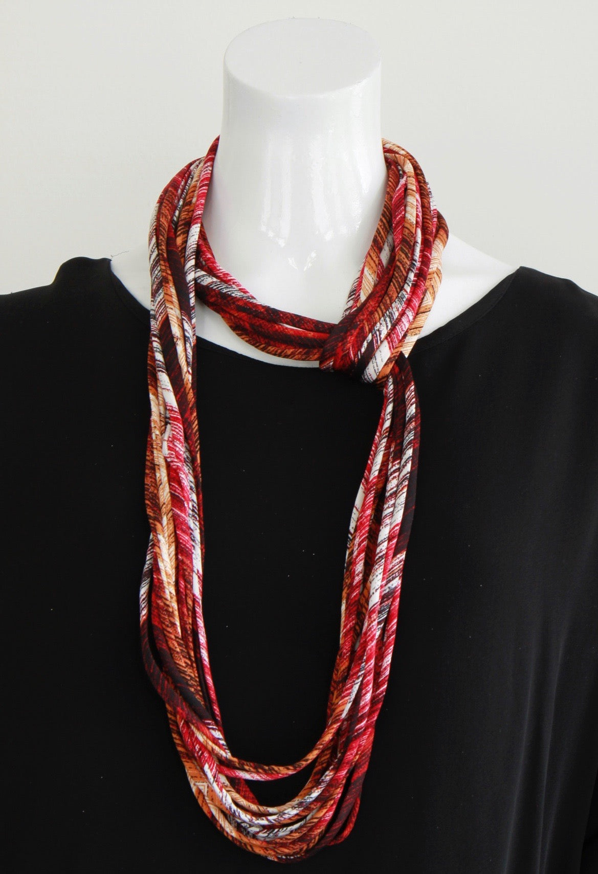 Infinity Scarf in Burgundy Multi-Color Print &#39;Red Burgundy&#39;