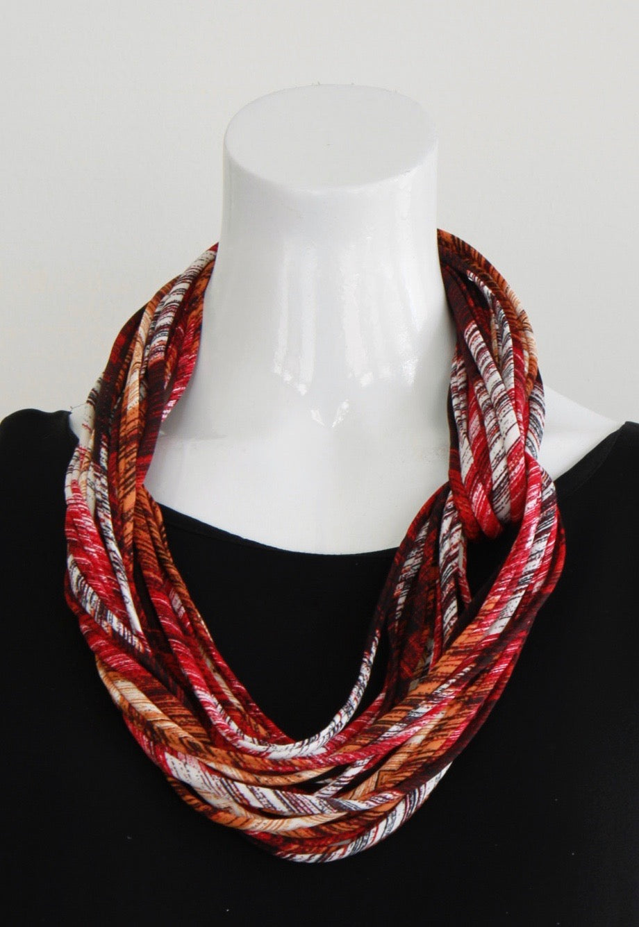 Infinity Scarf in Burgundy Multi-Color Print &#39;Red Burgundy&#39;