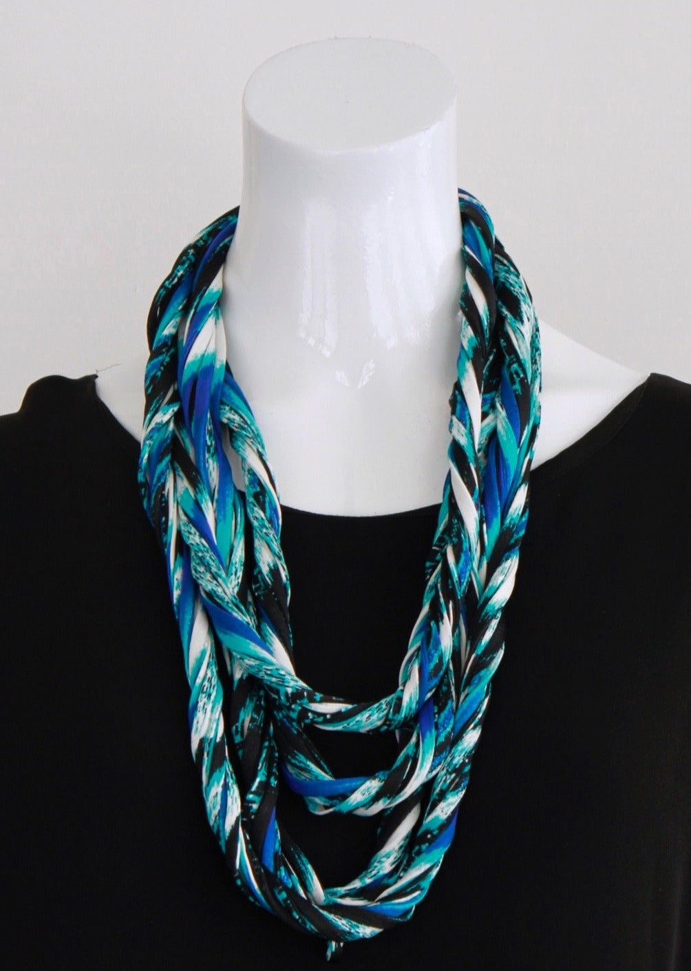 Blue and Turquoise Scarf Necklace &#39;Blue Crush&#39;