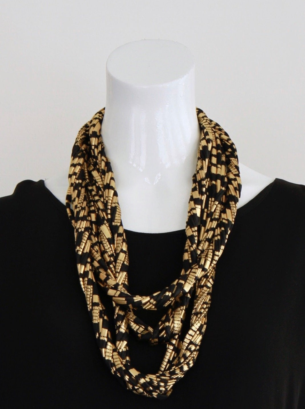 Gold and Black Infinity Scarf &#39;Glam Goddess&#39;