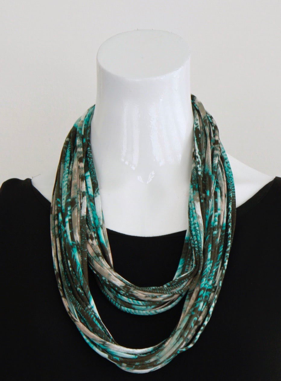 Turquoise Infinity Scarf or Necklace &#39;Crystal Clear&#39;