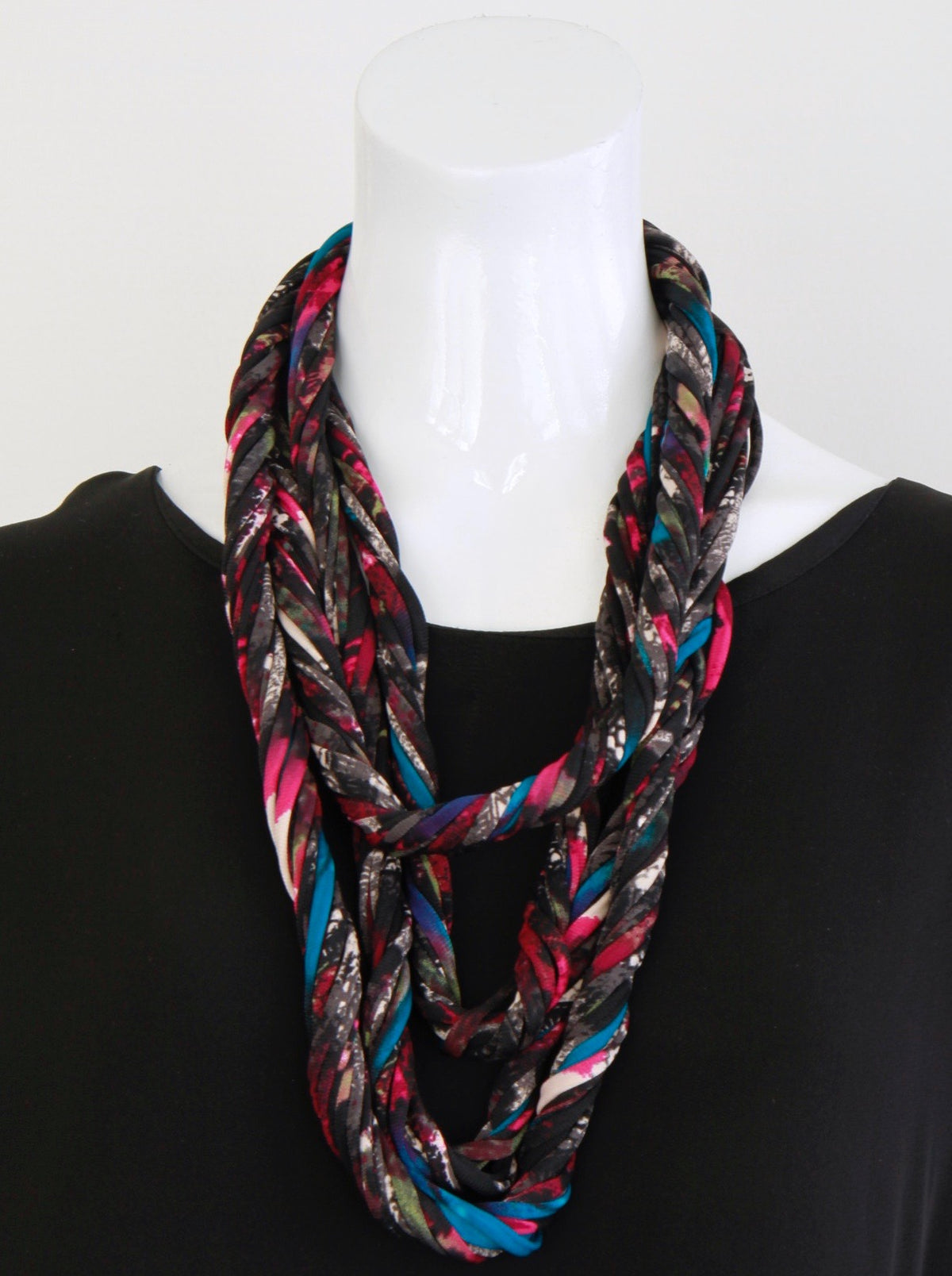 Infinity Scarf of Necklace in Dark Multi Color &#39;Layers&#39;