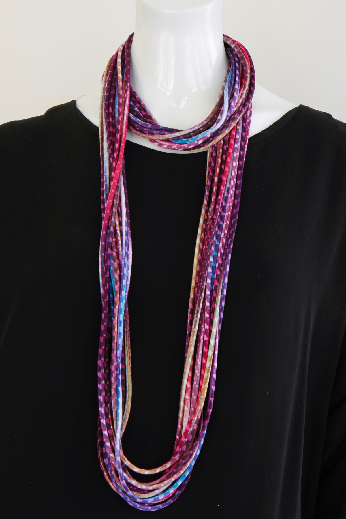 Purple Multi-Color Infinity Scarf &#39;Digital Dot&#39;