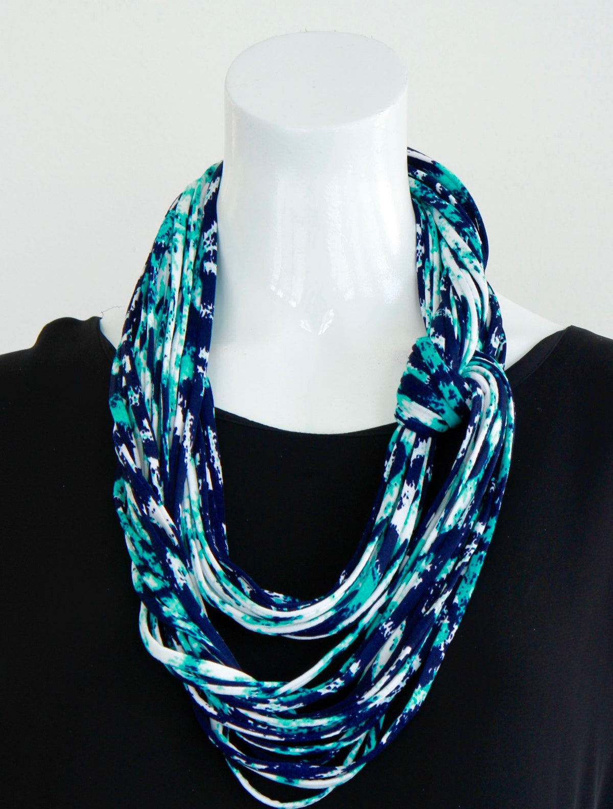 Turquoise and Dark Blue Infinity Scarf &#39;Malibu&#39;