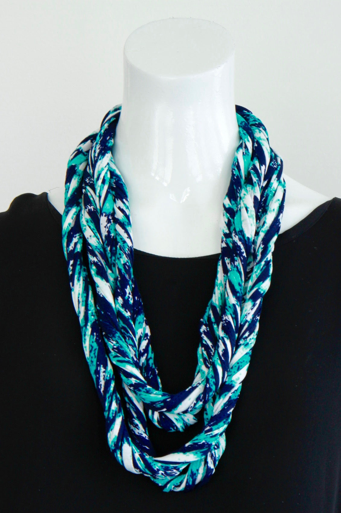 Turquoise and Dark Blue Infinity Scarf &#39;Malibu&#39;