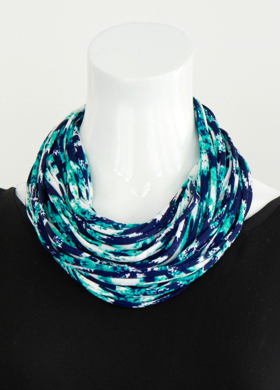 Turquoise and Dark Blue Infinity Scarf &#39;Malibu&#39;