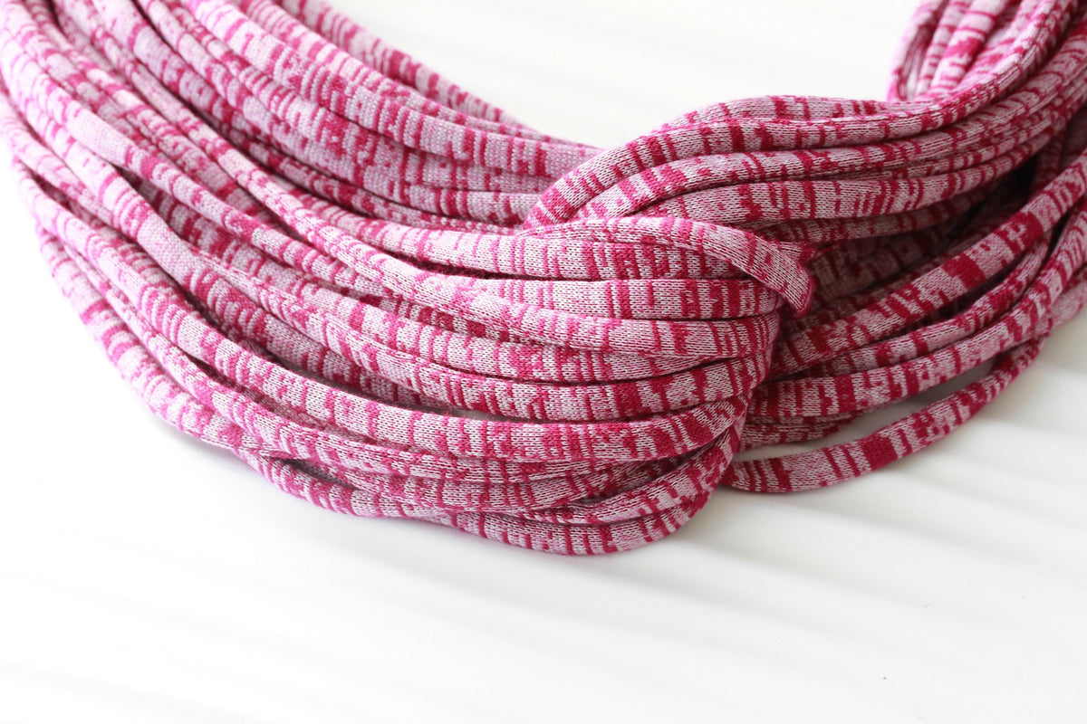 Pink Infinity Scarf Necklace &#39;Marbled Cranberries&#39;