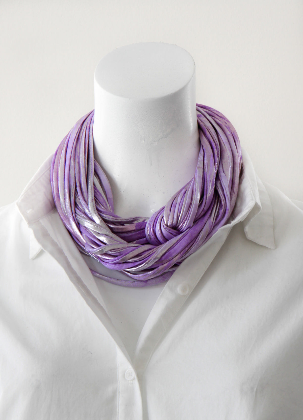 Purple and Silver Infinity Scarf &#39;Lilac&#39;