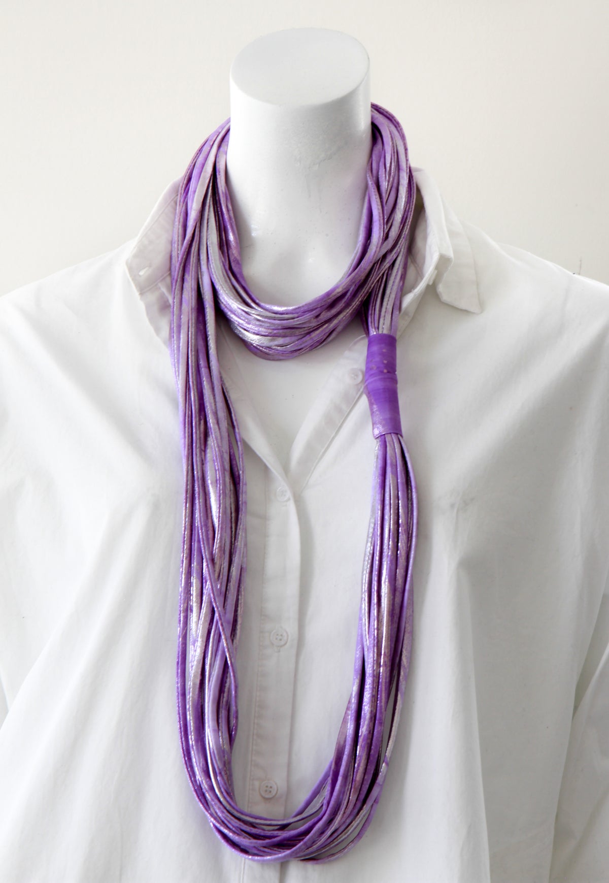 Purple and Silver Infinity Scarf &#39;Lilac&#39;