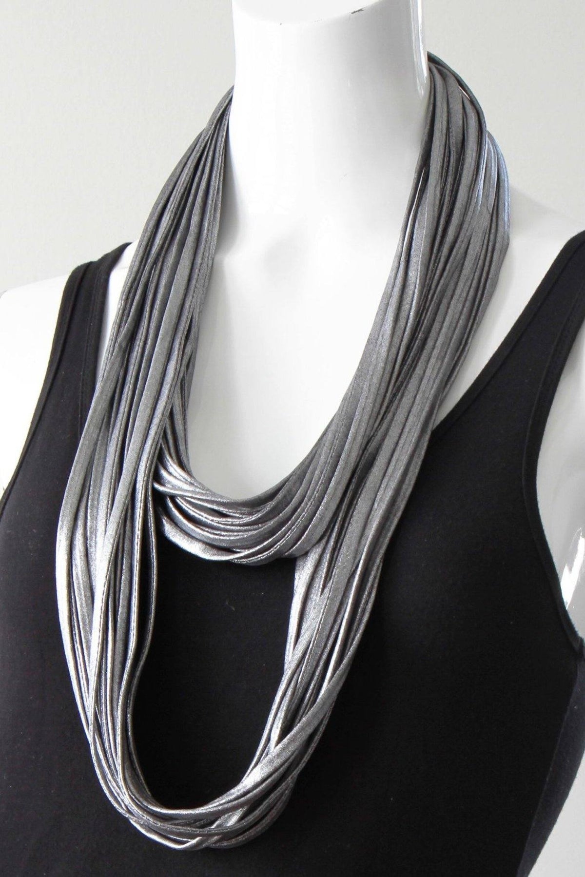 Rhodium Vegan Leather Silver Scarflace