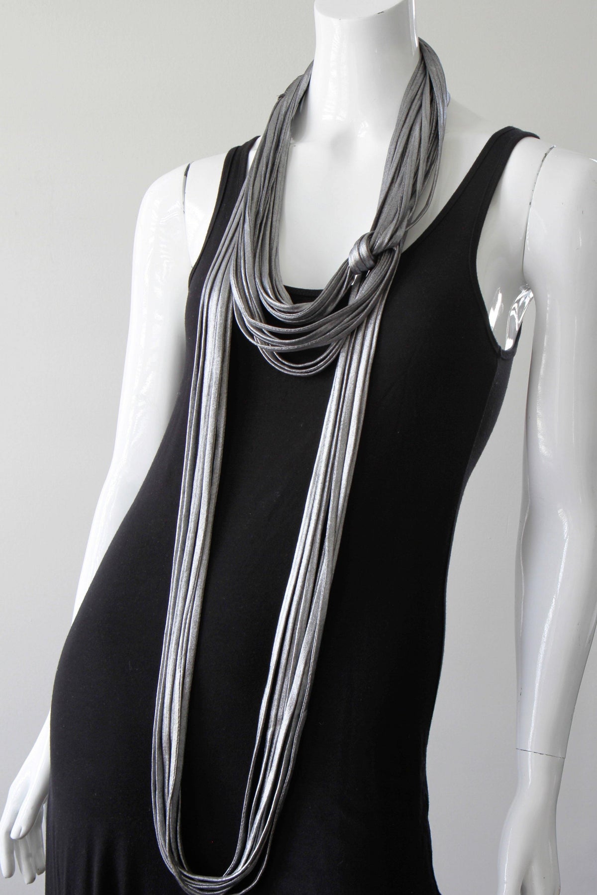 Rhodium Vegan Leather Silver Scarflace