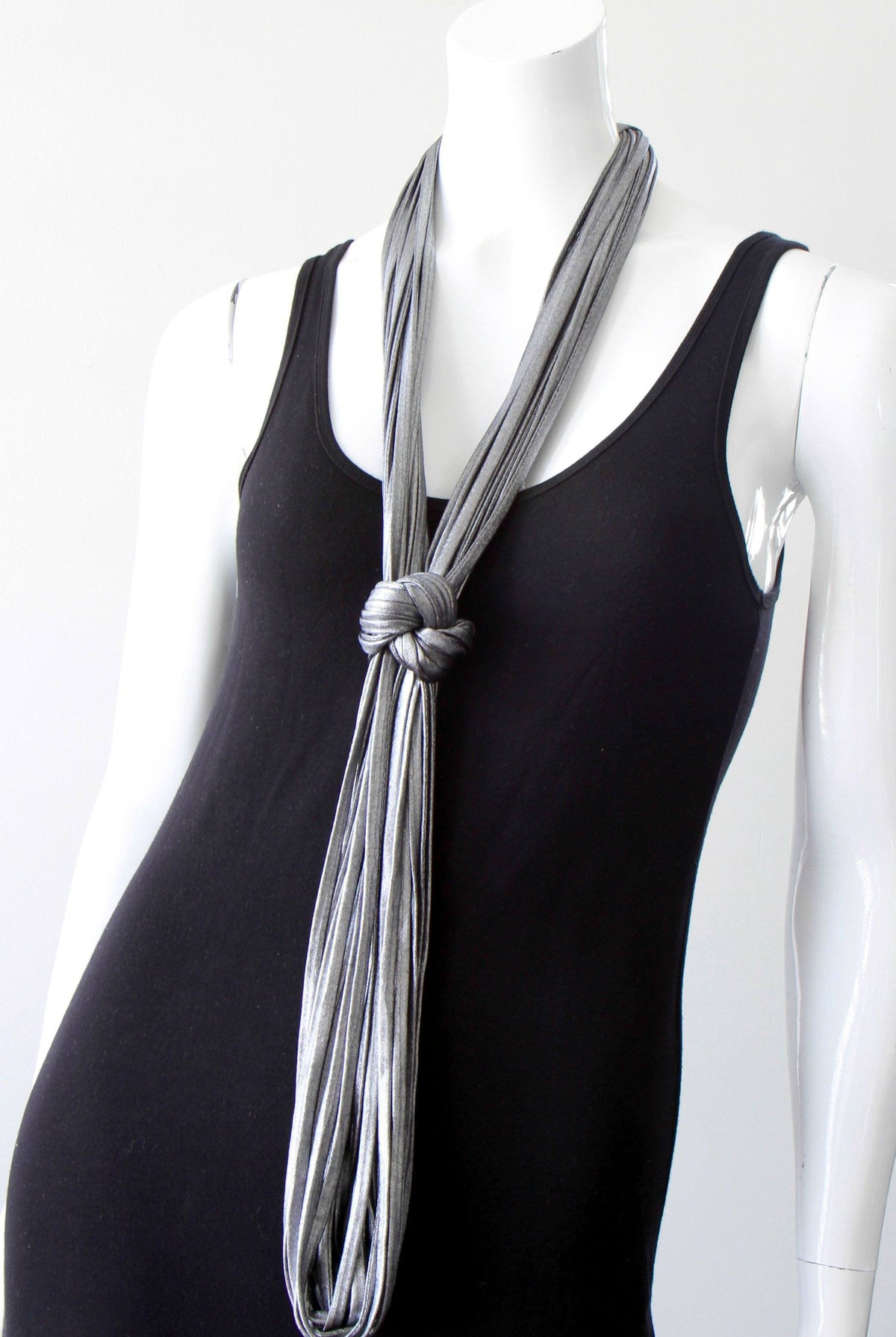 Rhodium Vegan Leather Silver Scarflace