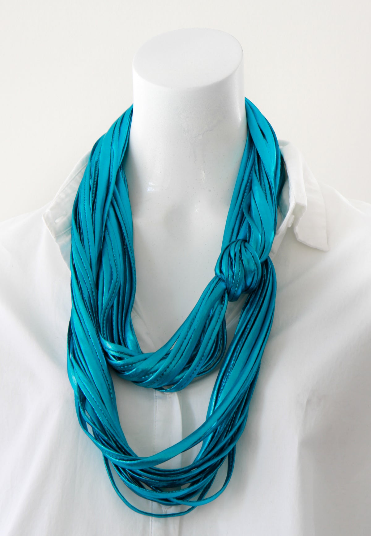 Turquoise Infinity Scarf Necklace &#39;Aquamarine&#39;