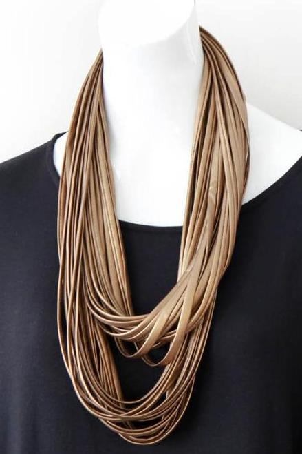 Infinity Scarf in Vegan Leather &#39;Antique Brass&#39;