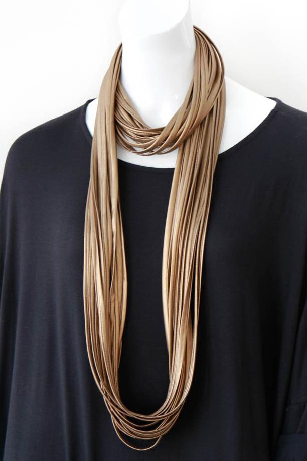 Infinity Scarf in Vegan Leather &#39;Antique Brass&#39;