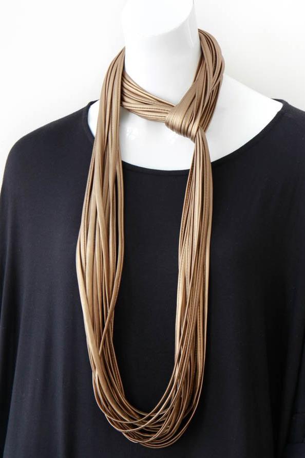 Infinity Scarf in Vegan Leather &#39;Antique Brass&#39;